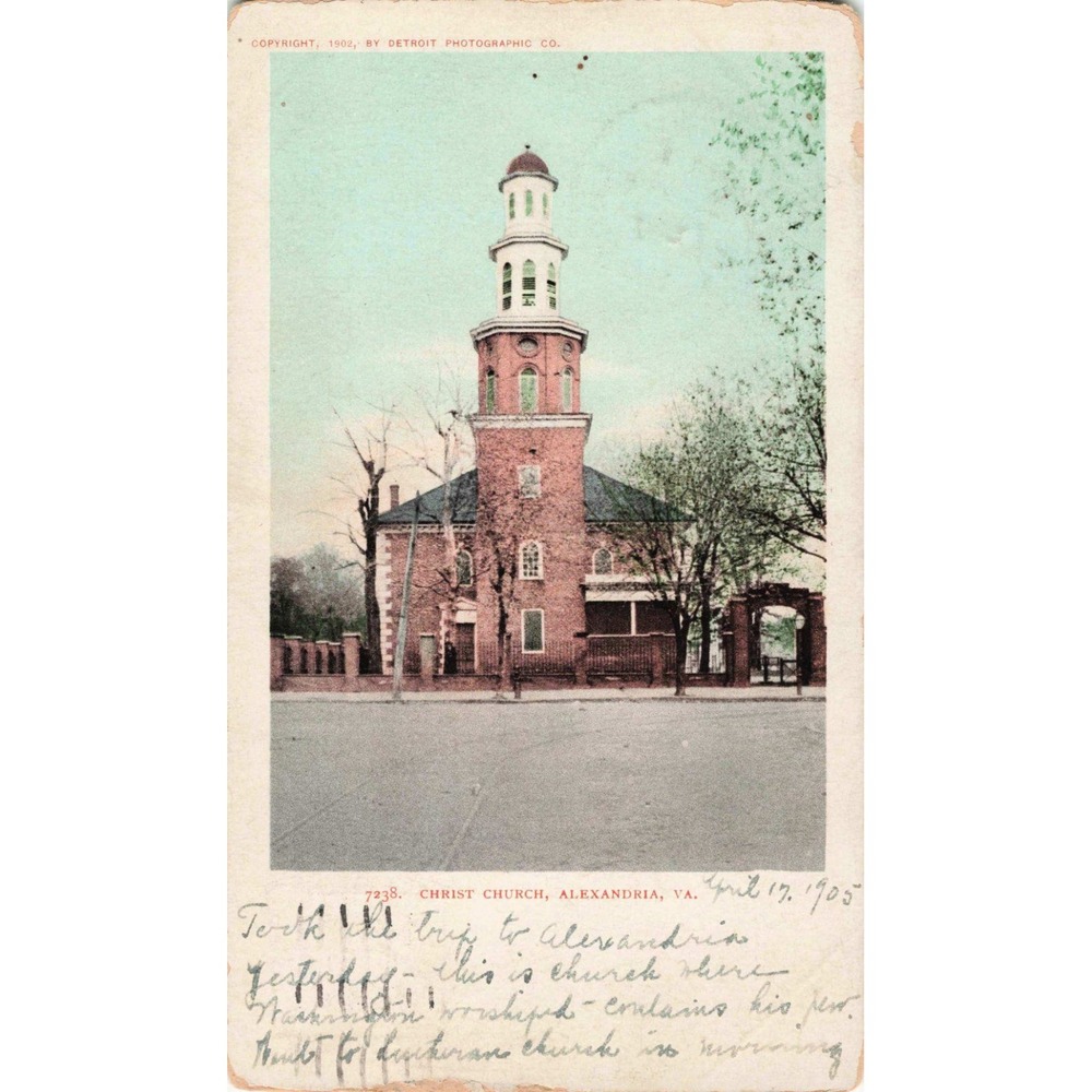 1902 Detroit Photographic Co Christ Church Alexandria VA Postcard 1905 Postmark - Picture 1 of 2